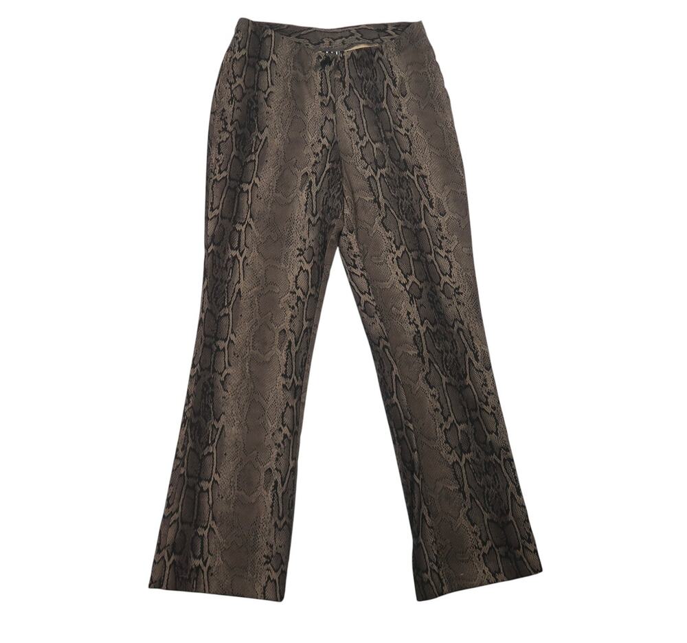 Vintage 90s I.L.U. Brown Snake Print Mid Rise Bootcut Flare Pants M